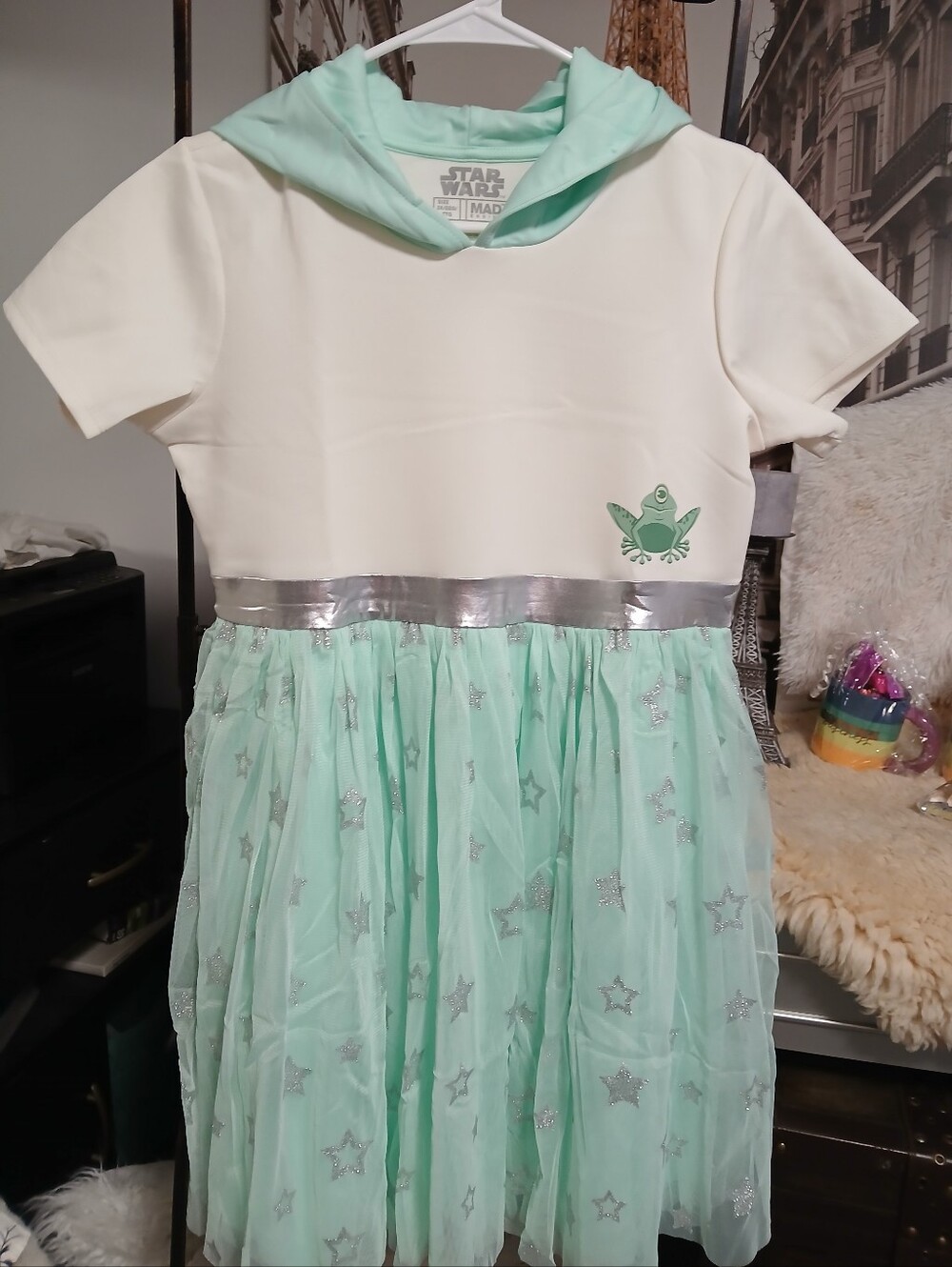 Star Wars Mint Green and Cream Hooded Tulle Dress